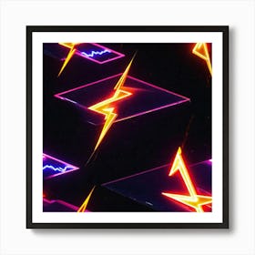 Neon sparks Art Print