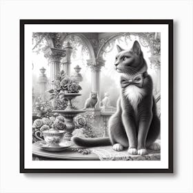 Cat In A Teapot Art Print