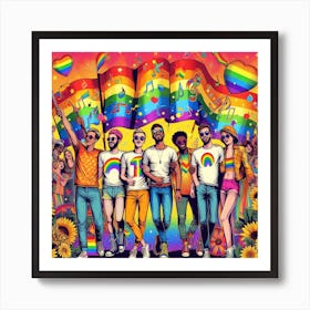 Rainbow Flags Art Print