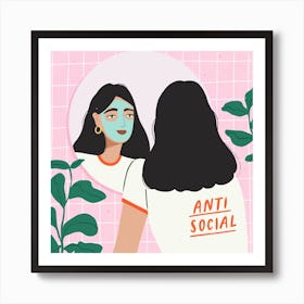 Anti Social Square Art Print