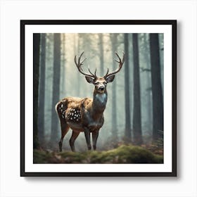 Deer In The Forest 222 Poster