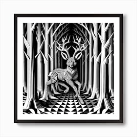 Deer In The Forest 7 Art Print