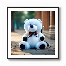 White Teddy Bear Art Print