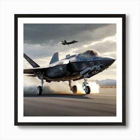 F35 Fighter Jet In A Dog Fight (6) Art Print