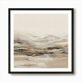 Beige Square Neutral Abstract Art Print