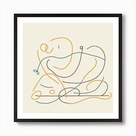 Happy Line Art Art Print