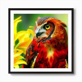 Owl/Fire Art Print