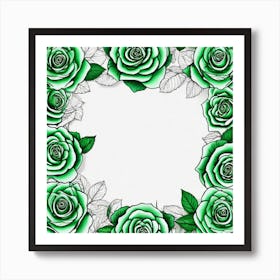 Green Roses 15 Art Print