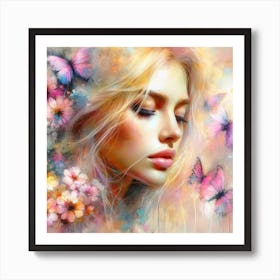 Butterfly Girl Art Print