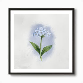 Watercolor Of A Blue Flower Art Print