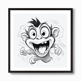 Monkey Running Vector Illustration Art Print