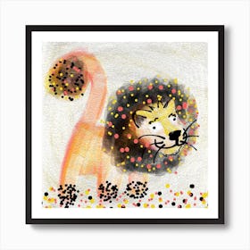 Lion With Polka Dots Art Print