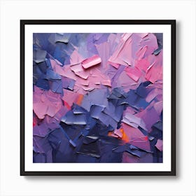 Purple Passion: Nature's Embrace in Impasto Art Print