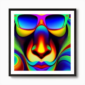 Psychedelic Lion Art Print