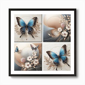 Decorative Art Butterfly Tiles 3 Art Print