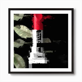 Lipstick On A Black Background Art Print