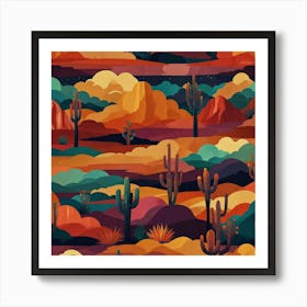 Cactus Desert 5 Art Print