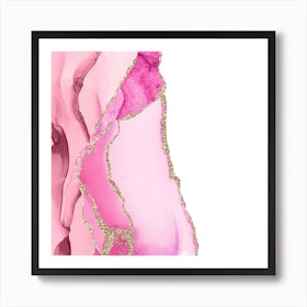 Pink & Gold Agate Texture 01 Art Print