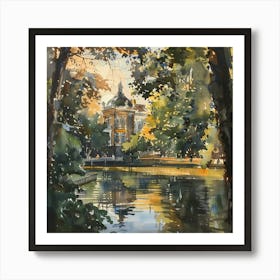 Vondelpark Amsterdam Series. Water Colour Art Print