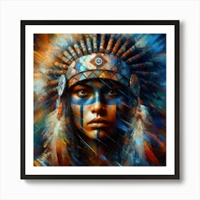 A Native American At War Art Print