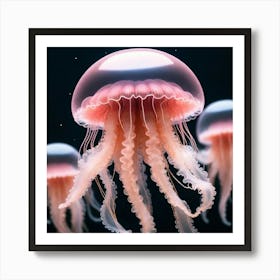 Pink jellyfish Art Print