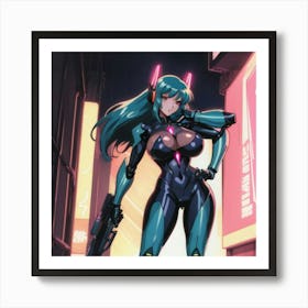 1900's vintage sexy anime girl in mech suits 02 Art Print