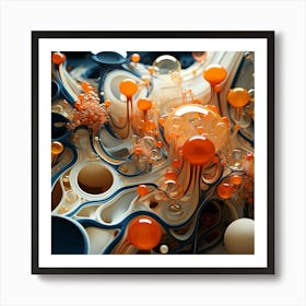 Xhl7071 Abstract Bubbles On Blue And Orange In The Style Of Det 5944036d 4345 4ea2 9c6b 973a32805e2b Art Print