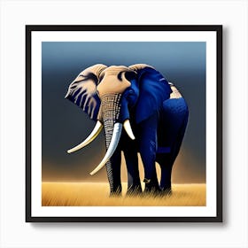 Elephant In The Grass Art Print