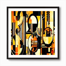 A painting of several different shapes and colors., Abstract Painting Poster