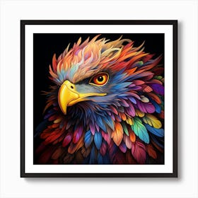 Colourful Rainbow Eagle Art Print