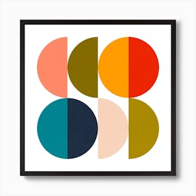 Mid Century Geometric Color Play 1 Art Print