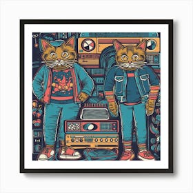 Hip Hop Cats 2 Art Print