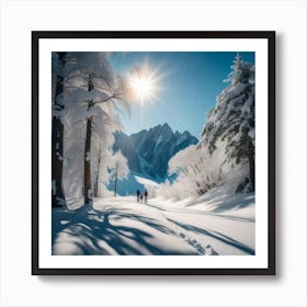 Winter Landscape In The Alps Art Print