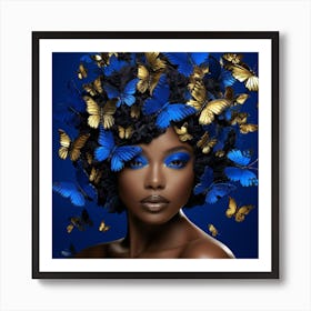 Blue Butterflies 3 Art Print