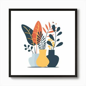 Vases With Plants Art Print