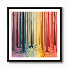 Colorful Trees 3 Art Print