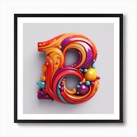 3d Letter B 1 Art Print