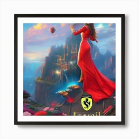 Utopian Goddess of Ferrari Art Print