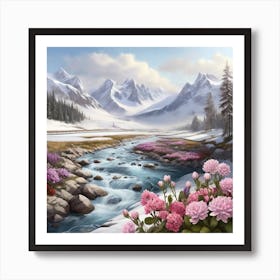 Snowy Mountains 1 Art Print