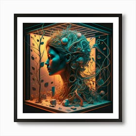 Woman In A Box Art Print