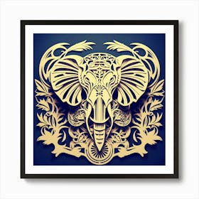 Amazing Paper cutting art works of Elegance Elephant Print Art Print