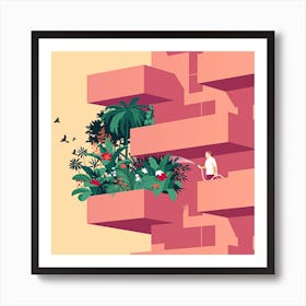 Peaceful Garden Square Art Print