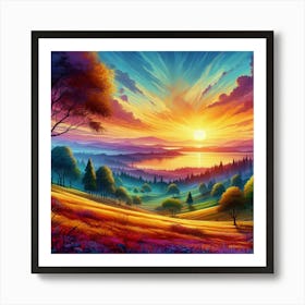 Sunset Landscape Art Print