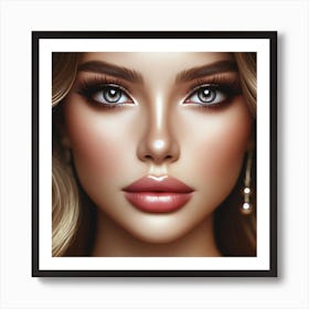 Beautiful Woman With Pearls Art Print