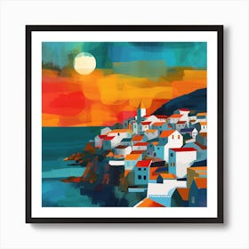 Sunset At The Seaside Art Print