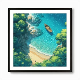 Boat On The Beach 7 Art Print