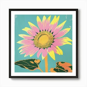 Sunflower 1 Square Flower Illustration Art Print