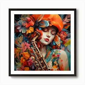 Saxophone Girl 2 Art Print