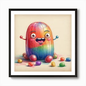 Colorful Candy Monster Art Print