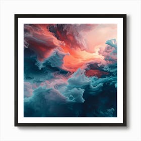 Thatworksmedia Iphone Wallpaper Abstract Cloud Painting Pink and Blue 2 Art Print